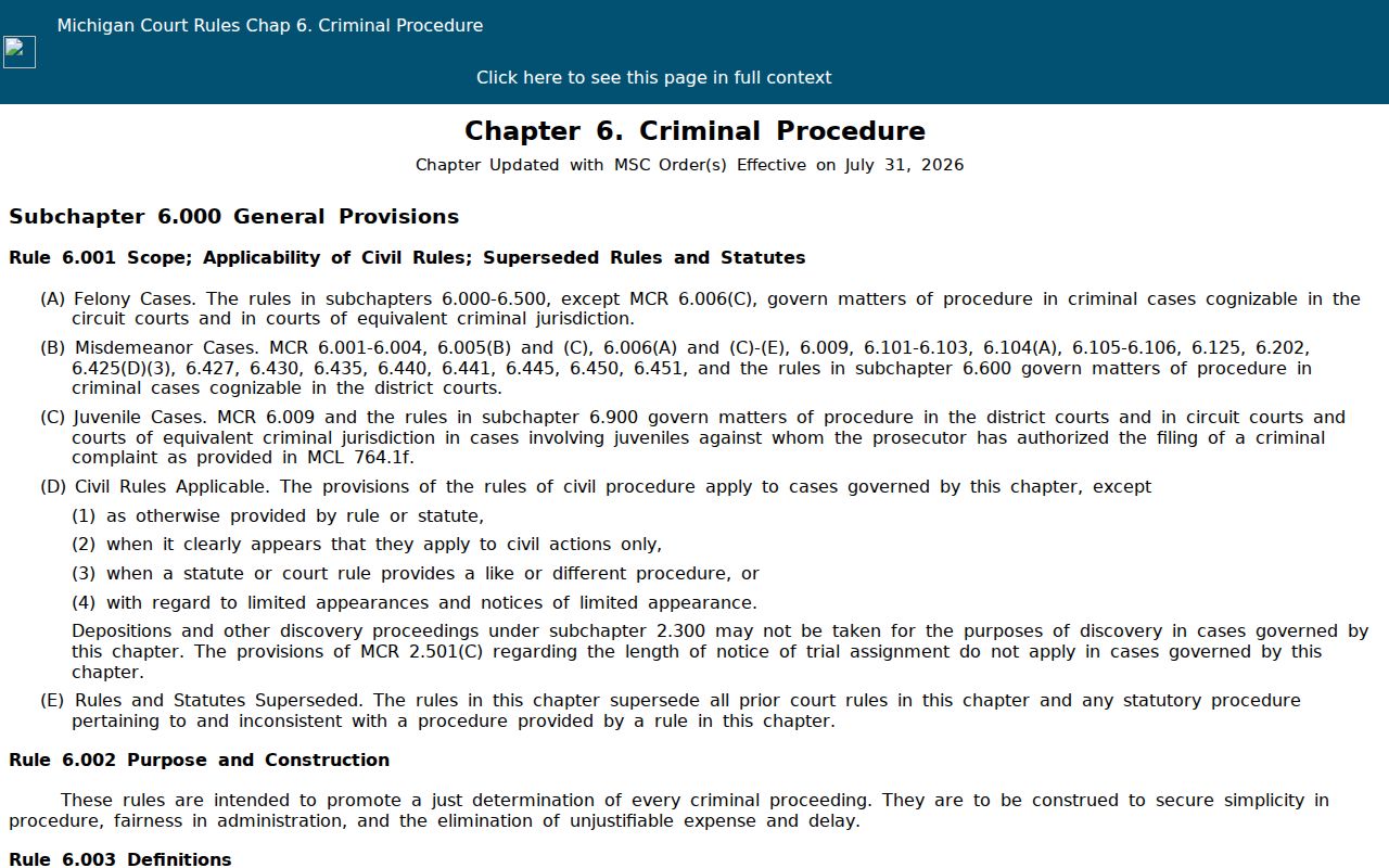 Alger County bench warrant lookup: Michigan court rules chapter 6 on summons and warrants