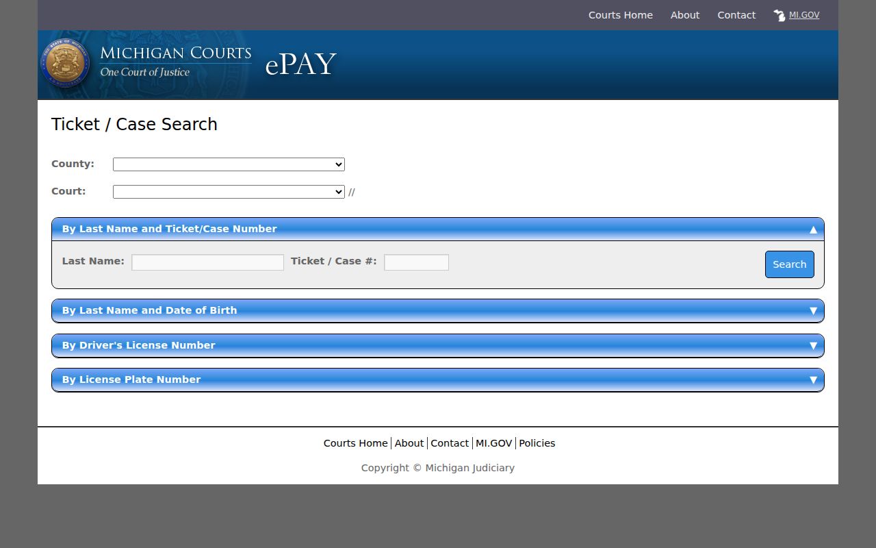 Alger County bench warrants: official Michigan ticket and case search form