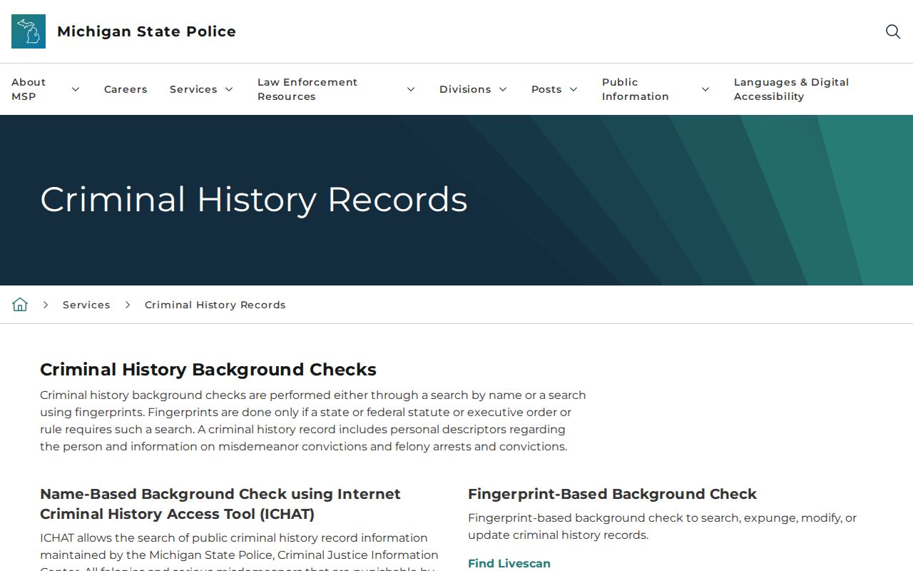 Alger County arrest warrant lookup: state criminal history service that excludes warrant information