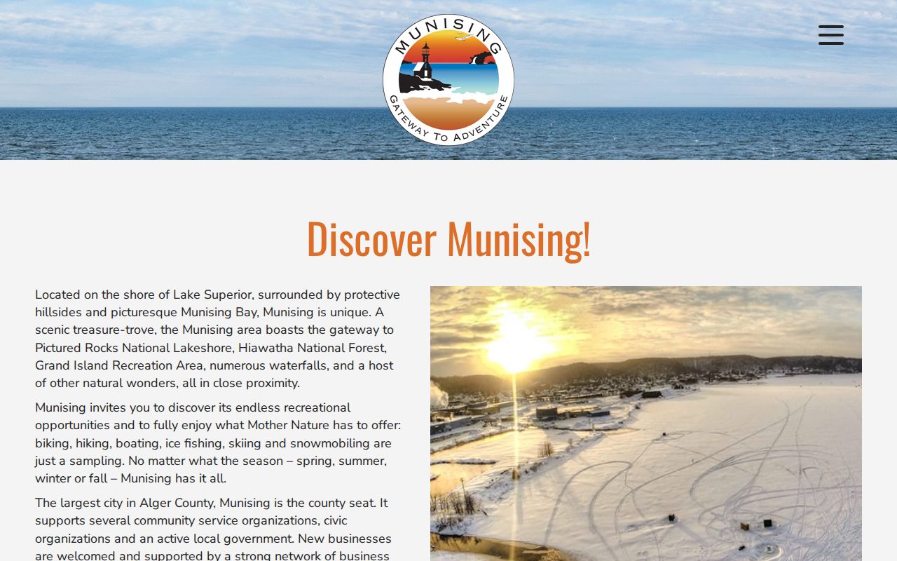 Alger County municipal court warrant help: Munising as county seat and largest city